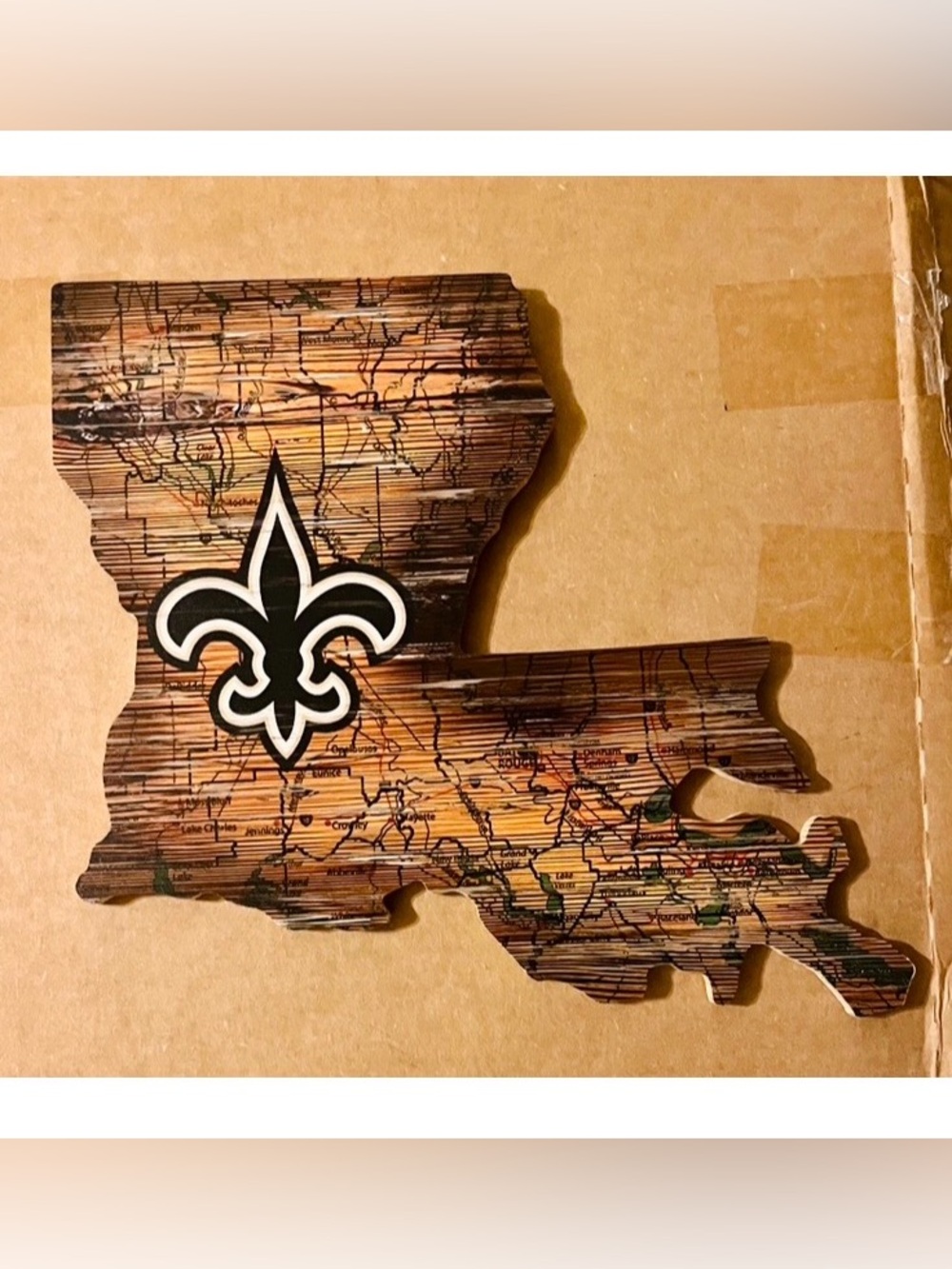 New Orleans NFL Football Saints Hanging Wooden Sign 16” x 12” BEAUTIFUL SIGN